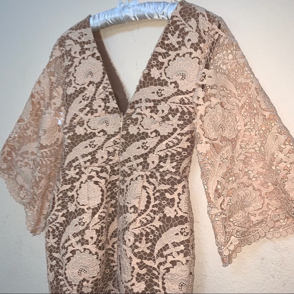 Ministry of Style Peach Lace Bell Sleeve Dress - Picture 6 of 11